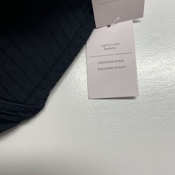 AUDEN BRA BLACK STRIPED WOMEN'S BRALETTE LIGHTLY LINED ADJUSTABLE STRAPS NWT - Picture 5 of 6